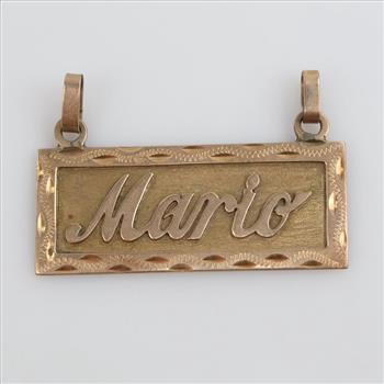 10kt Gold Name Plate Pendant