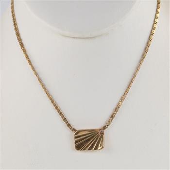 10kt Gold Necklace With Diamond Accent Pendant