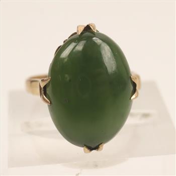 10kt Gold Nephrite Jade Ring