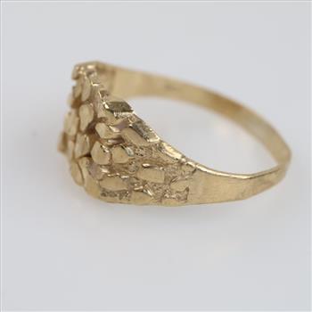 10kt Gold Nugget Signet Ring