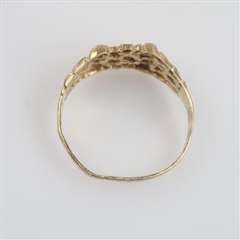 10kt Gold Nugget Signet Ring