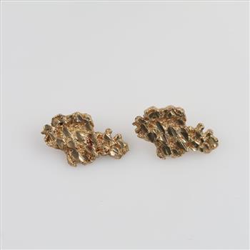 10kt Gold Nugget Style Earrings
