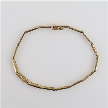 10kt Gold Nugget Style Panel Bracelet