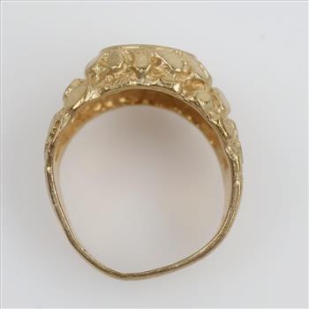 10kt Gold Nugget Style Signet Ring