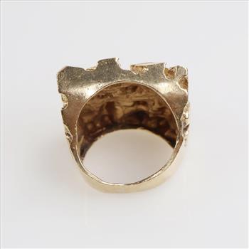 10kt Gold Nugget Style Signet Ring