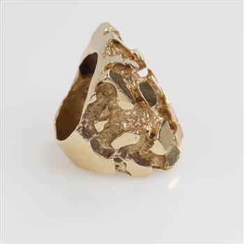 10kt Gold Nugget Style Signet Ring