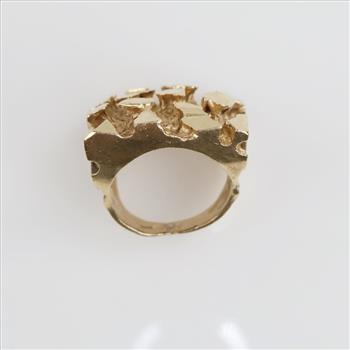 10kt Gold Nugget Style Signet Ring