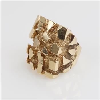 10kt Gold Nugget Style Signet Ring