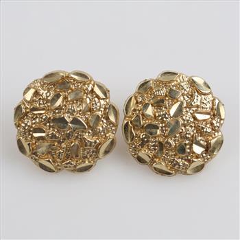 10kt Gold Nugget Style Stud Earrings