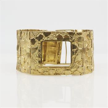 10kt Gold Nugget Style Watch Bracelet