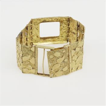 10kt Gold Nugget Style Watch Bracelet