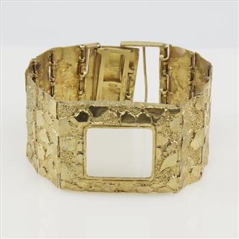 10kt Gold Nugget Style Watch Bracelet