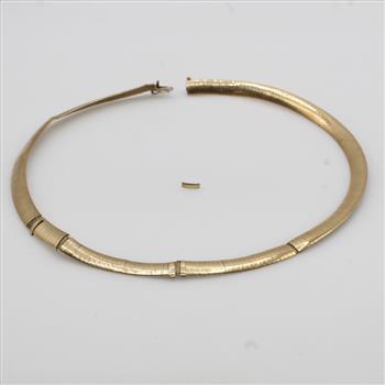 10kt Gold Omega Style Chain Link Necklace