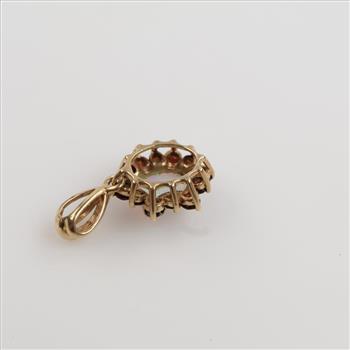 10kt Gold Opal Garnet Accent Pendant