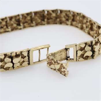 10kt Gold Open Back Nugget Style Bracelet