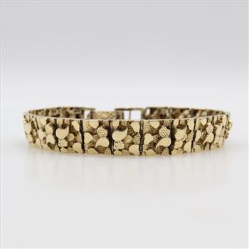 10kt Gold Open Back Nugget Style Bracelet