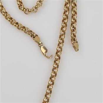 10kt Gold Open Round Link Necklace