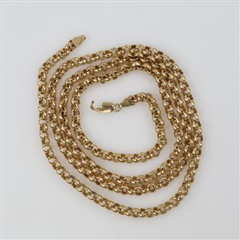 10kt Gold Open Round Link Necklace