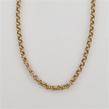 10kt Gold Open Round Link Necklace