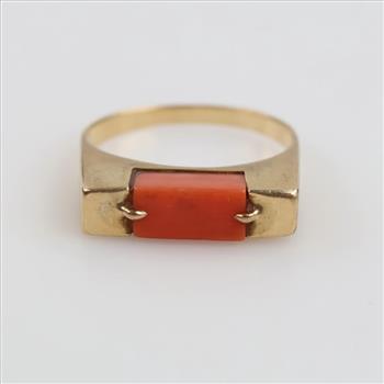 10kt Gold Orange Stone Ring