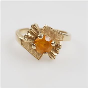 10kt Gold Orange Stone Ring