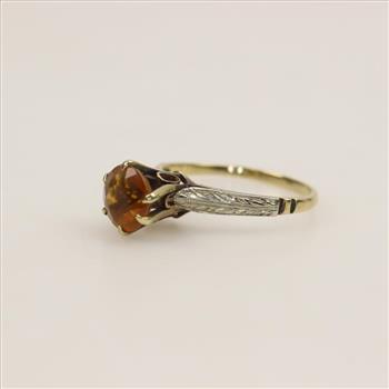10kt Gold Orange Stone Ring