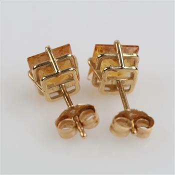 10kt Gold Orange Stone Stud Earrings