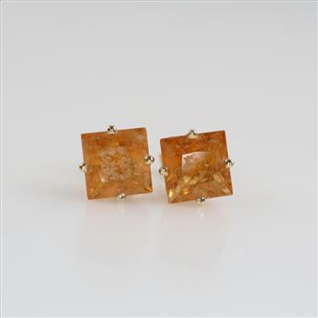 10kt Gold Orange Stone Stud Earrings