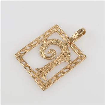 10kt Gold P Initial Pendant