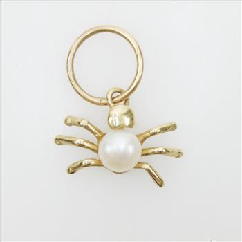 10kt Gold Pearl Bug Pendant