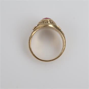 10kt Gold Pink Stone Class Ring