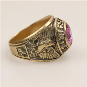 10kt Gold Pink Stone Class Ring