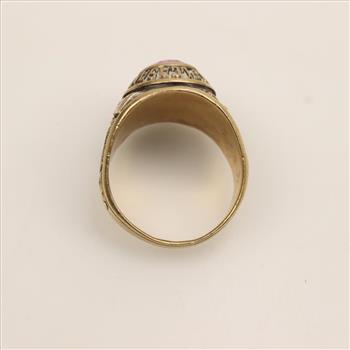 10kt Gold Pink Stone Class Ring