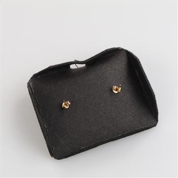 10kt Gold Pink Stone Earrings