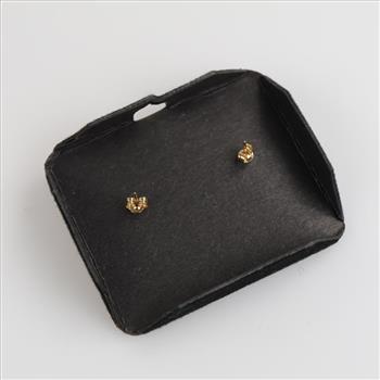 10kt Gold Pink Stone Earrings