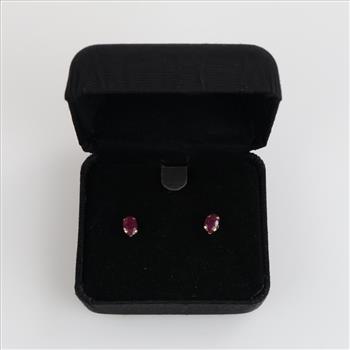 10kt Gold Pink Stone Earrings