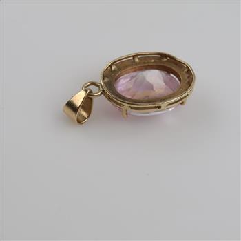 10kt Gold Pink Stone Pendant