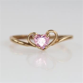10kt Gold Pink Stone Ring