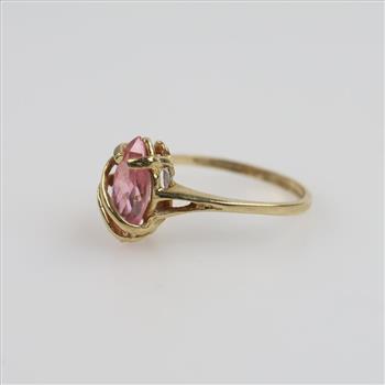 10kt Gold Pink Stone Ring