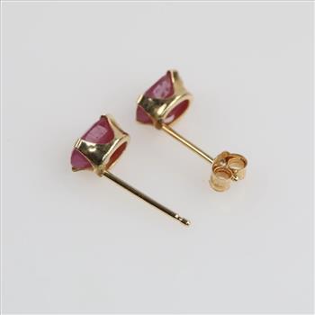10kt Gold Pink Stone Stud Earrings