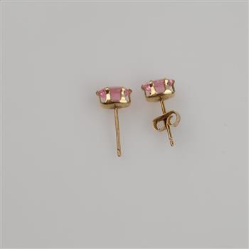 10kt Gold Pink Stone Stud Earrings