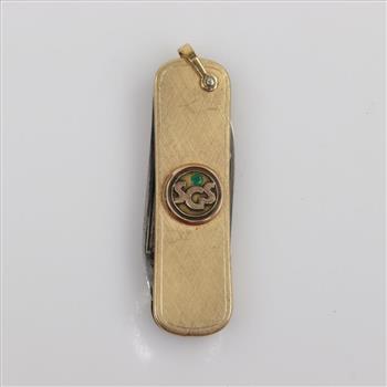10kt Gold Pocket Knife Fob Folding Nail File