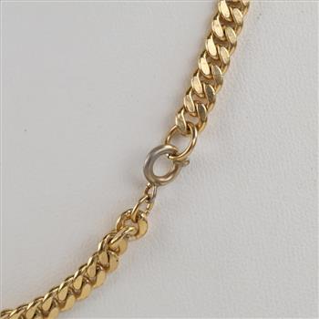 10kt Gold Puffed Curb Link Chain Necklace