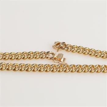 10kt Gold Puffed Curb Link Chain Necklace
