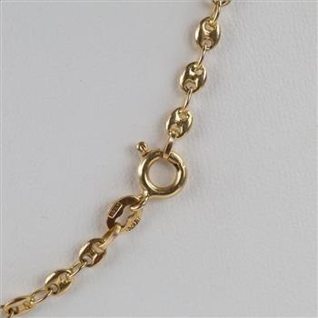 10kt Gold Puffed Mariner Style Link Necklace