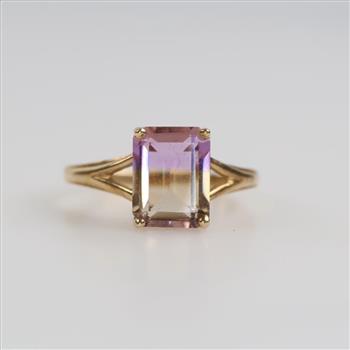 10kt Gold Purple And Yellow Stone Ring