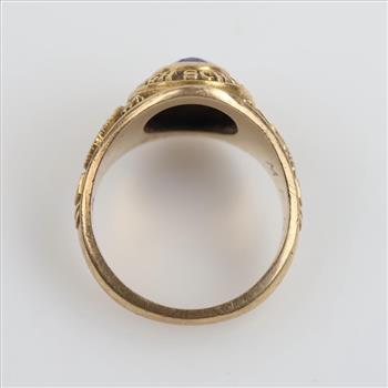 10kt Gold Purple Stone Class Ring