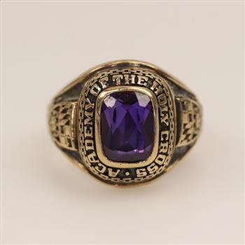10kt Gold Purple Stone Class Ring