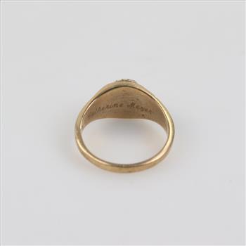 10kt Gold Purple Stone Class Ring