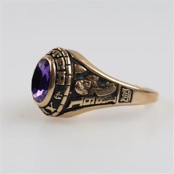 10kt Gold Purple Stone Class Ring